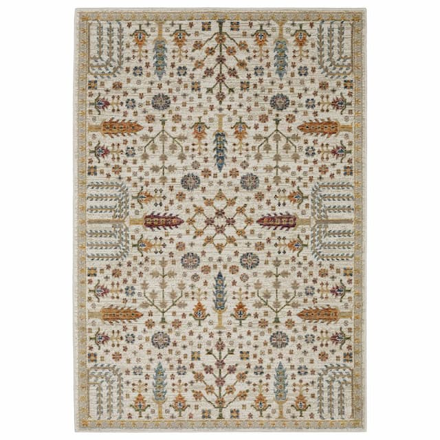 Andorra 2449B Ivory/Gold Indoor Area Rug - 10' x 13'2"