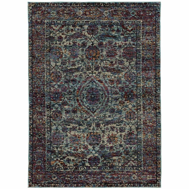 Andorra 6846B Blue/ Purple Indoor Area Rug - 10' x 13'2"