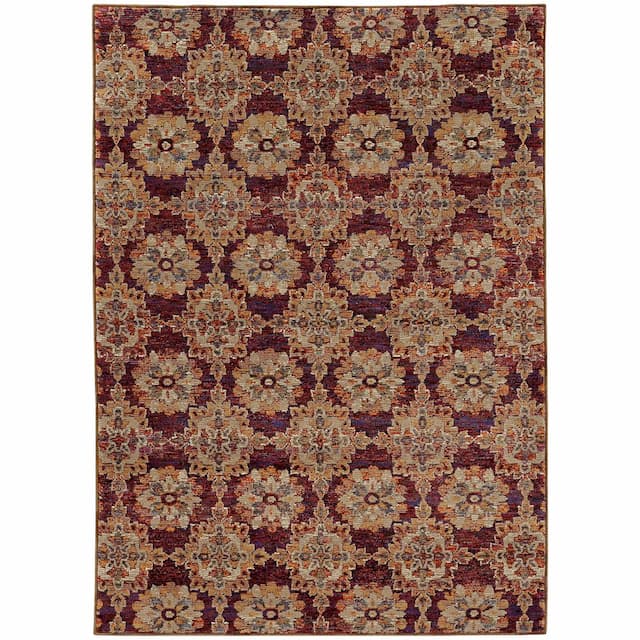 Andorra 6883A Red/ Gold Indoor Area Rug - 10' x 13'2"