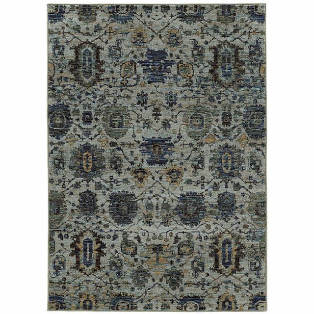 Andorra 7120A Blue/ Navy Indoor Area Rug - 10' x 13'2"