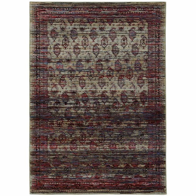 Andorra 7122D Multi/ Red Indoor Area Rug - 10' x 13'2"