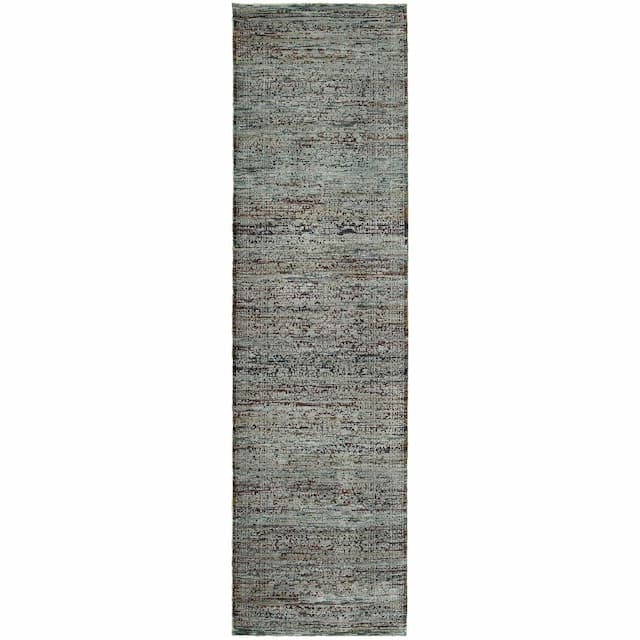 Andorra 7127A Blue/ Purple Indoor Area Rug - 2'3" x 8'