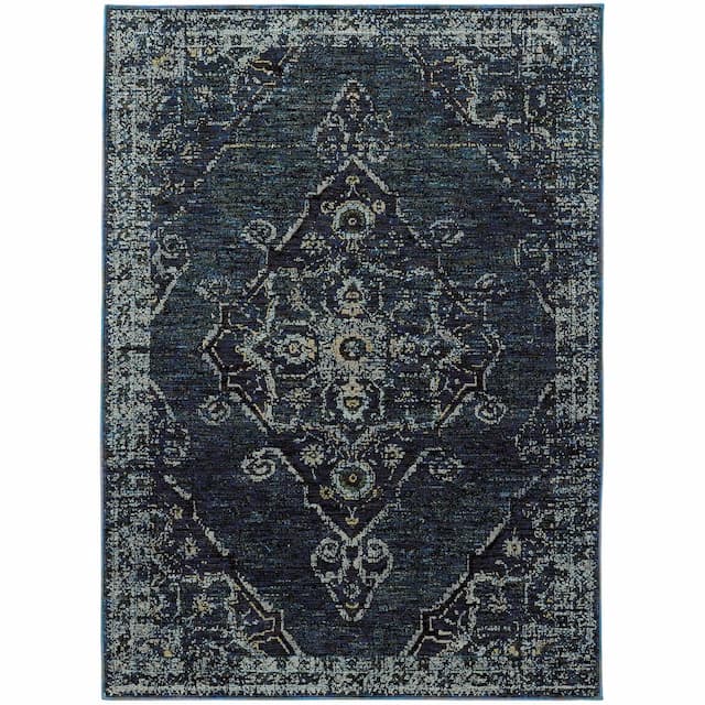 Andorra 7135F Blue/ Light Blue Indoor Area Rug - 10' x 13'2"