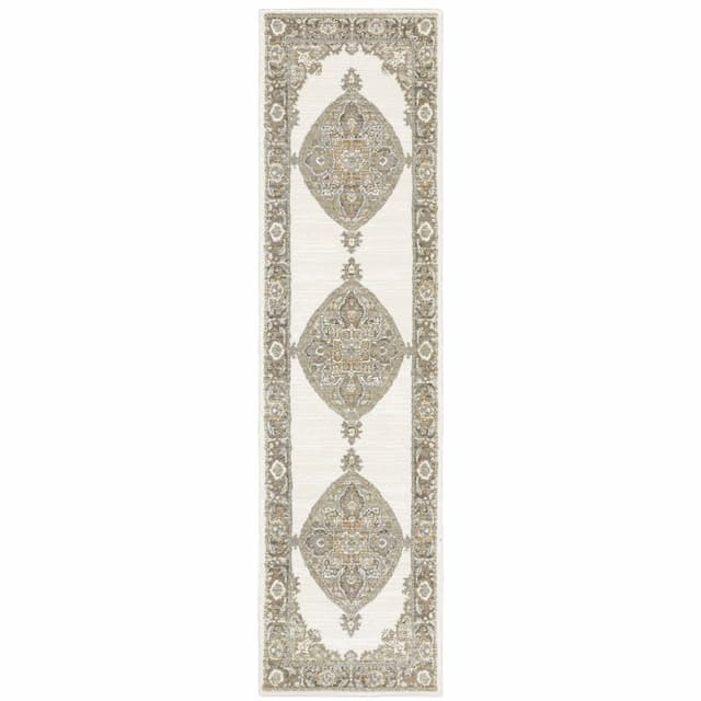 Andorra 7939D Beige/ Tan Indoor Area Rug - 2'3" x 8'