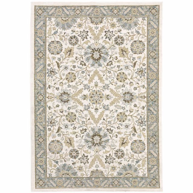 Andorra 8918I Stone/ Ivory Indoor Area Rug - 10' x 13'2"