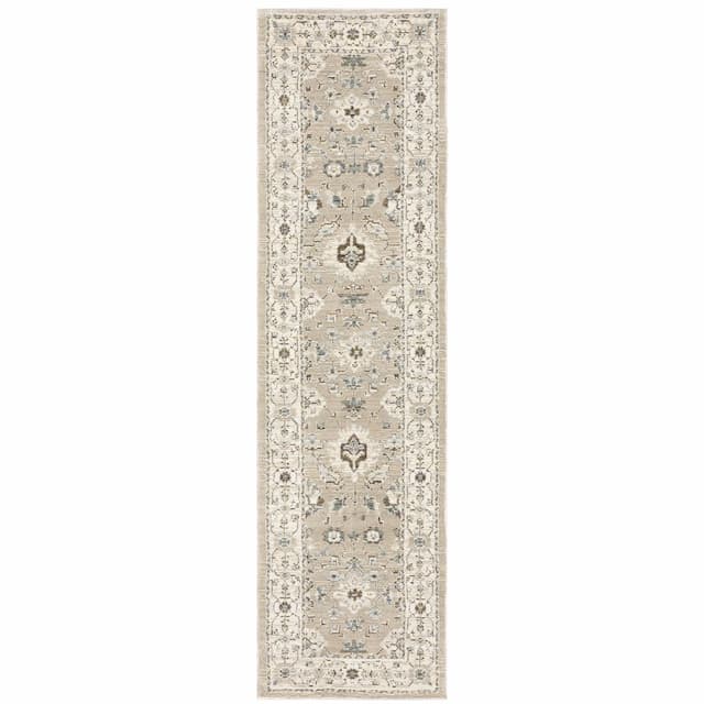 Andorra 8930L Beige/ Ivory Indoor Area Rug - 2'3" x 8'