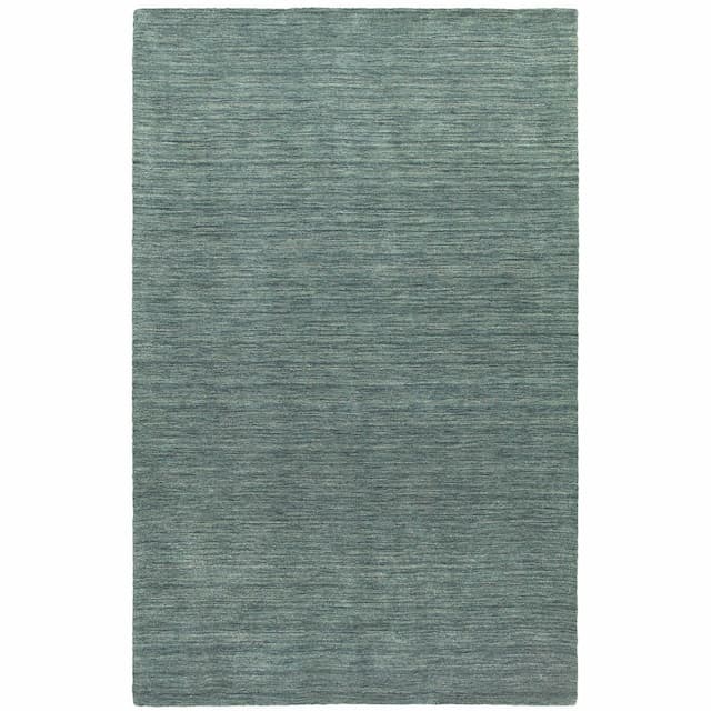 Aniston 27101 Blue Hand-crafted Wool Area Rug - 10' x 13'