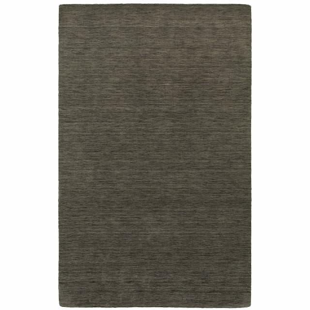 Aniston 27102 Charcoal Hand-crafted Wool Area Rug - 10' x 13'