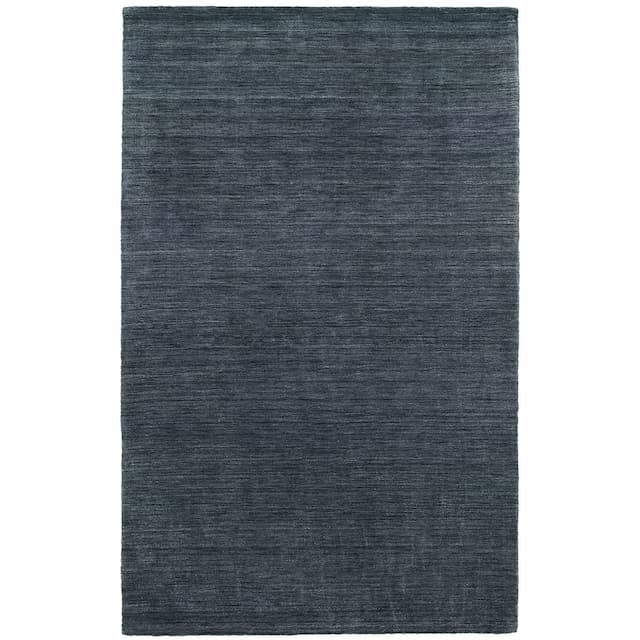 Aniston 27106 Navy Hand-crafted Wool Area Rug - 10' x 13'