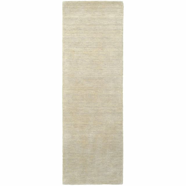 Aniston 27107 Beige Hand-crafted Wool Area Rug - 2'6" x 8'