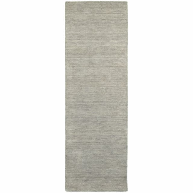 Aniston 27108 Grey Hand-crafted Wool Area Rug - 2'6" x 8'