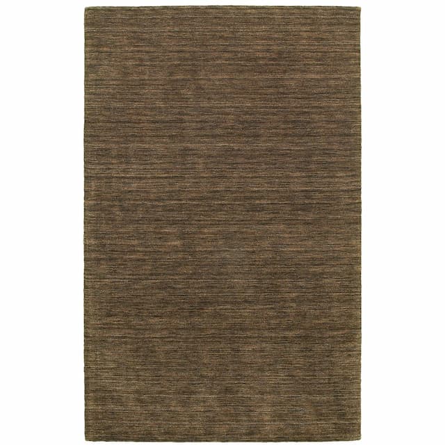 Aniston 27109 Brown Hand-crafted Wool Area Rug - 10' x 13'