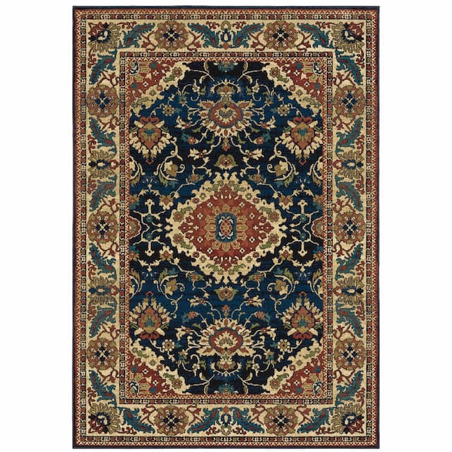 Ankara 1803B Blue/ Red Indoor Area Rug - 9'10" x 12'10"