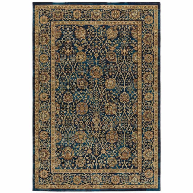 Ankara 501K5 Blue/ Gold Indoor Area Rug - 9'10" x 12'10"