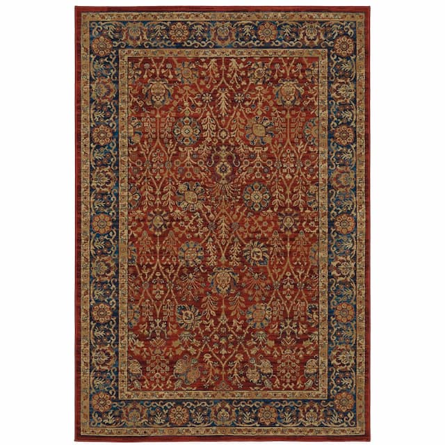 Ankara 501R5 Red/ Blue Indoor Area Rug - 9'10" x 12'10"