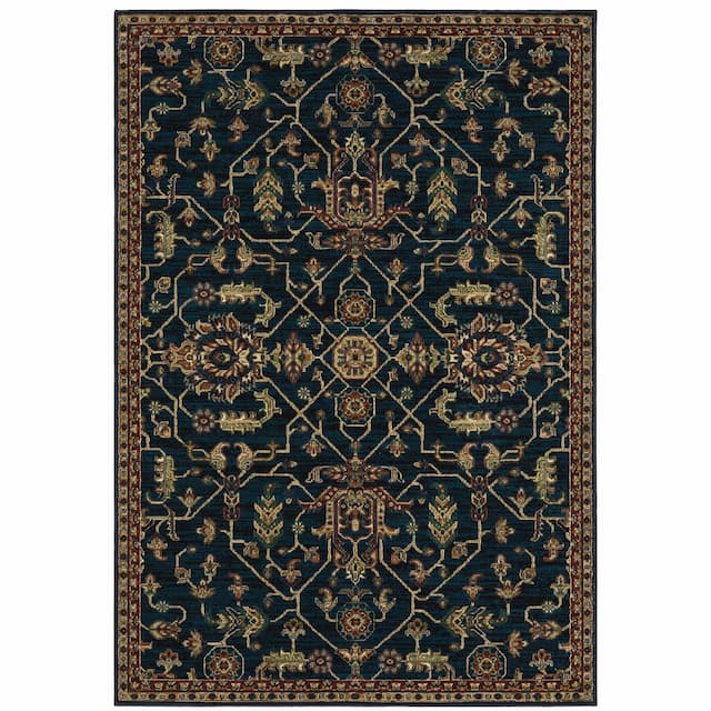 Ankara 531B5 Blue/ Red Indoor Area Rug - 6'7" x 9'6"