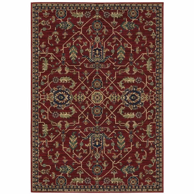 Ankara 531R5 Red/ Blue Indoor Area Rug - 9'10" x 12'10"