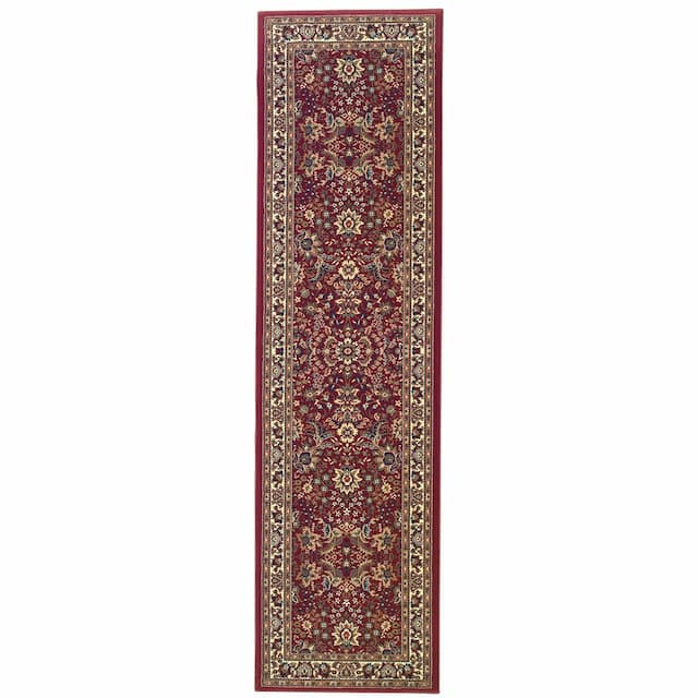 Ariana 113R3 Red/ Ivory Indoor Area Rug - 2'7" x 9'4"