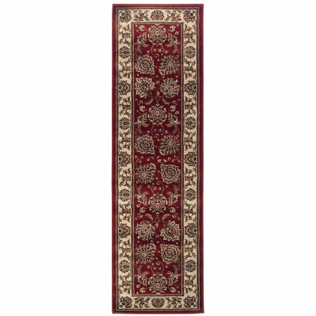 Ariana 117C3 Red/ Ivory Indoor Area Rug - 2'3" x 7'9"