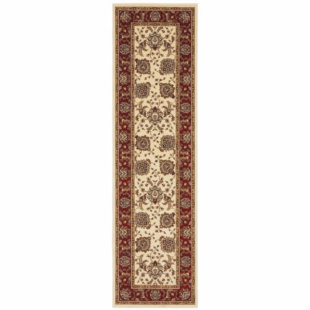 Ariana 117J3 Ivory/ Red Indoor Area Rug - 2'7" x 9'4"