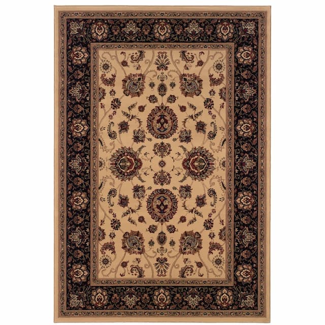 Ariana 130/7 Ivory/ Black Indoor Area Rug - 10' x 12'7"