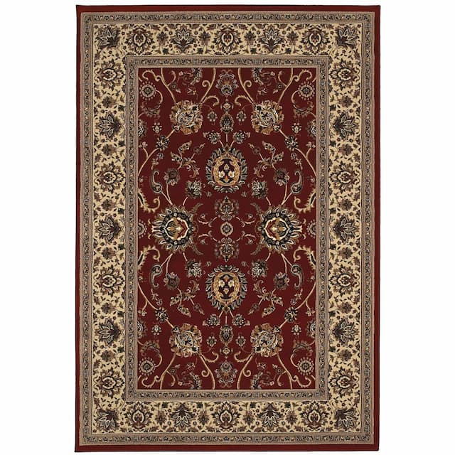 Ariana 130/8 Red/ Ivory Indoor Area Rug - 10' x 12'7"