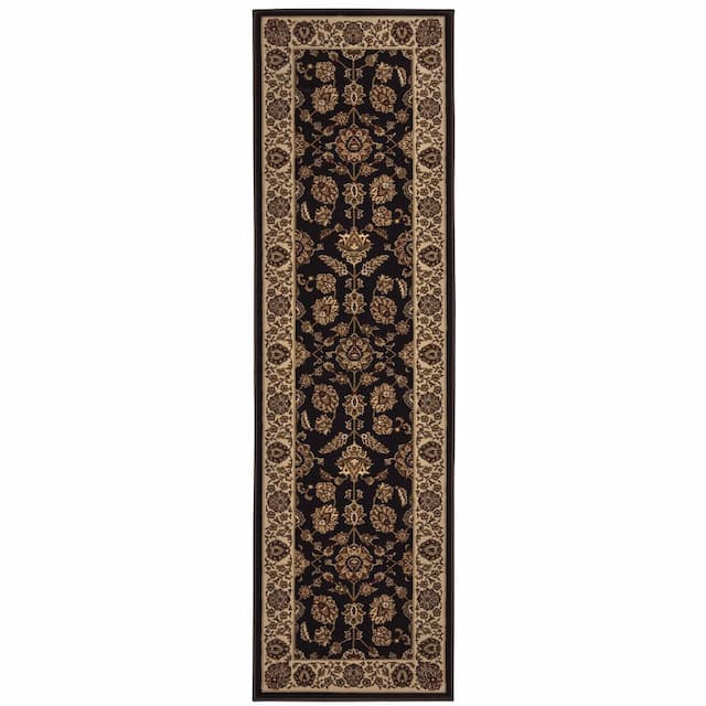 Ariana 271D3 Brown/ Ivory Indoor Area Rug - 2'3" x 7'9"