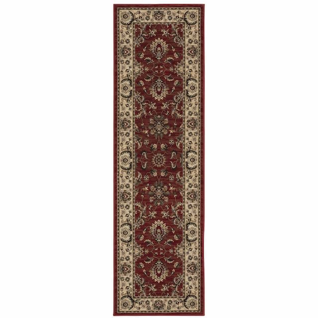 Ariana 311C3 Red/ Ivory Indoor Area Rug - 2'3" x 7'9"