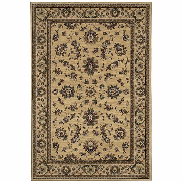 Ariana 311I3 Ivory/ Green Indoor Area Rug - 10' x 12'7"