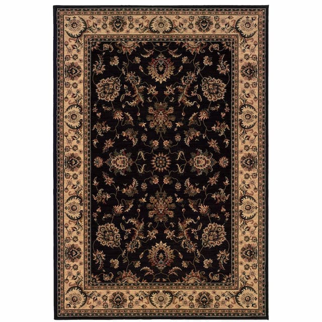 Ariana 311K3 Black/ Ivory Indoor Area Rug - 10' x 12'7"