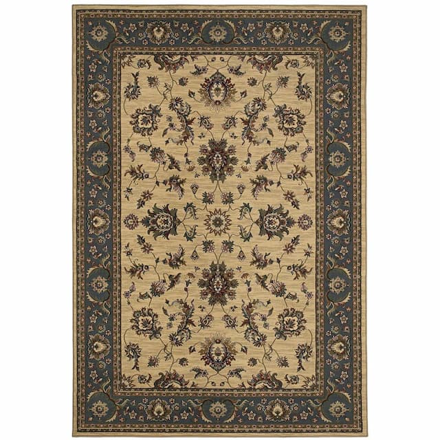 Ariana 311Z3 Ivory/ Blue Indoor Area Rug - 10' x 12'7"