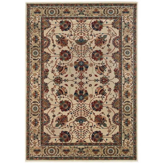 Ariana 431O3 Ivory/ Red Indoor Area Rug - 10' x 12'7"