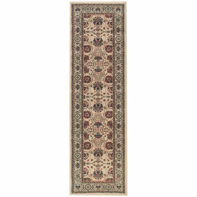 Ariana 431O3 Ivory/ Red Indoor Area Rug - 2'3" x 7'9"