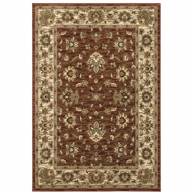 Ariana 623V3 Red/ Ivory Indoor Area Rug - 10' x 12'7"