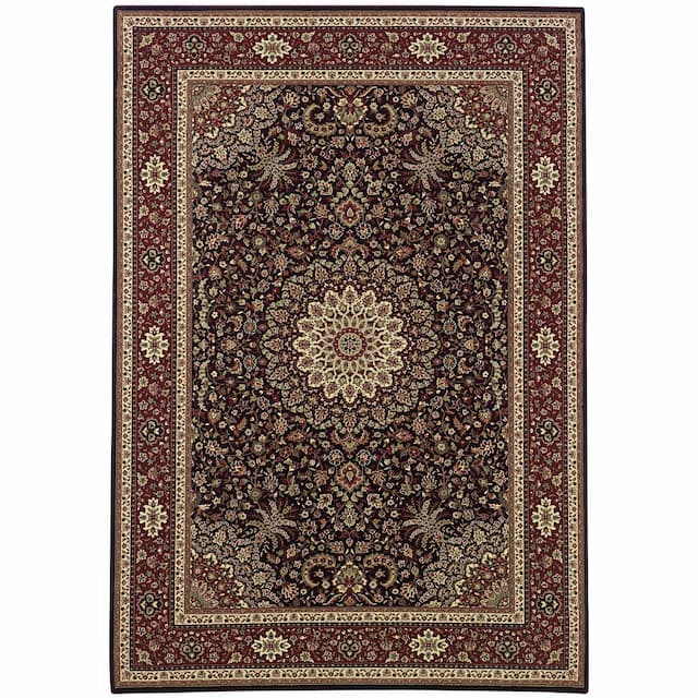 Ariana 095N2 Brown/ Red Indoor Area Rug - 5'3" x 7'9"