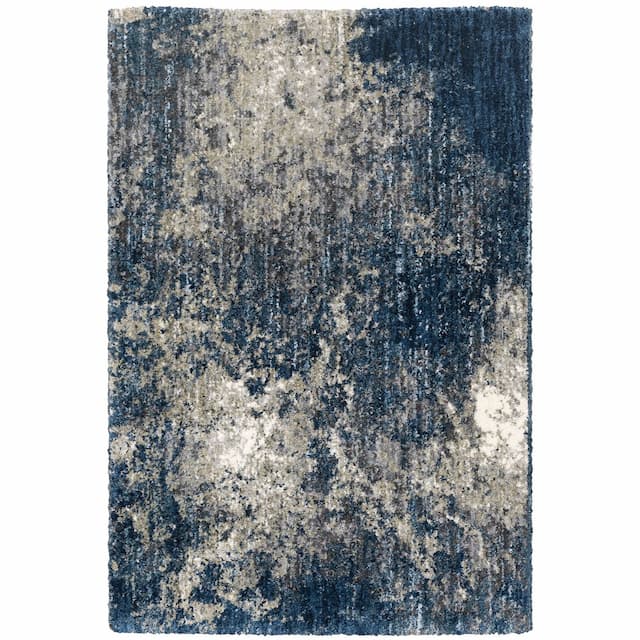 Aspen 2060L Blue/ Grey Indoor Area Rug - 3'10" x 5'5"