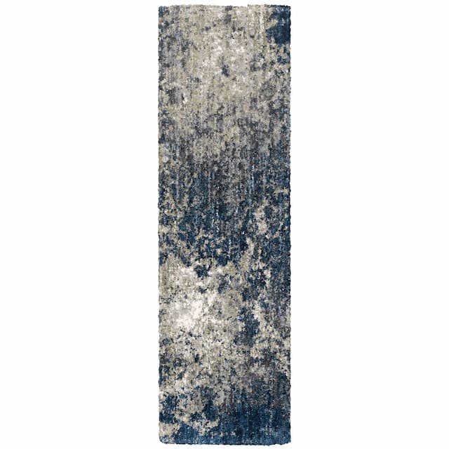 Aspen 2060L Blue/ Grey Indoor Area Rug - 2'3" x 7'6"