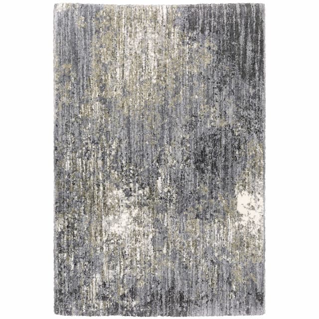 Aspen 2060W Grey/ Ivory Indoor Area Rug - 3'10" x 5'5"