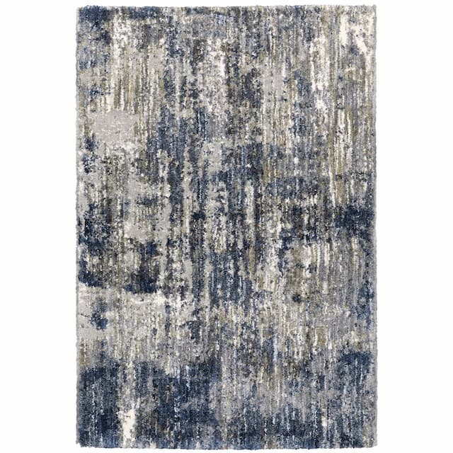 Aspen 2061L Grey/ Blue Indoor Area Rug - 3'10" x 5'5"