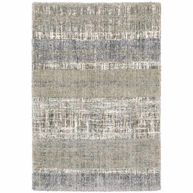 Aspen 530J9 Grey/ Ivory Indoor Area Rug - 3'10" x 5'5"