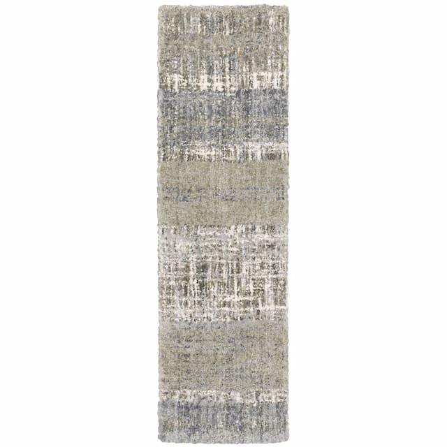 Aspen 530J9 Grey/ Ivory Indoor Area Rug - 2'3" x 7'6"