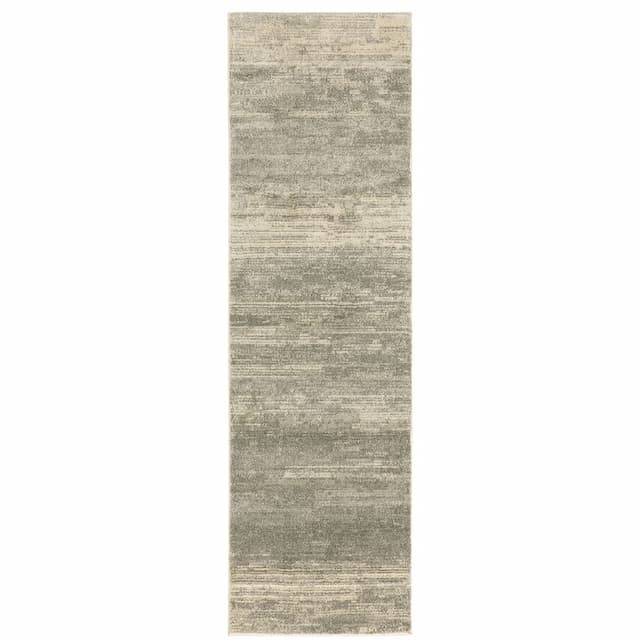 Astor 5572E Grey/ Beige Indoor Area Rug - 2'3" x 7'6"