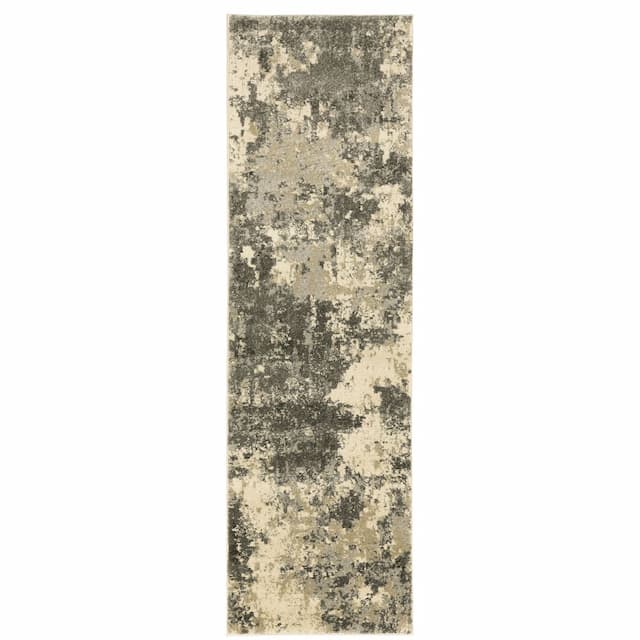 Astor 7150D Grey/ Beige Indoor Area Rug - 2'3" x 7'6"