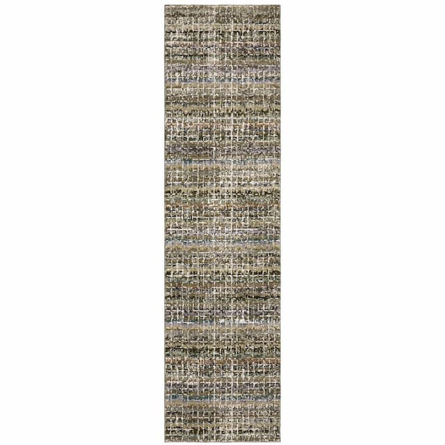 Atlas 747A0 Green/ Multi Indoor Area Rug - 2'3" x 8'