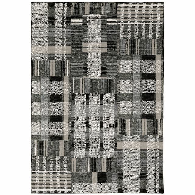 Atlas 752C0 Black/ Grey Indoor Area Rug - 10' x 13'2"