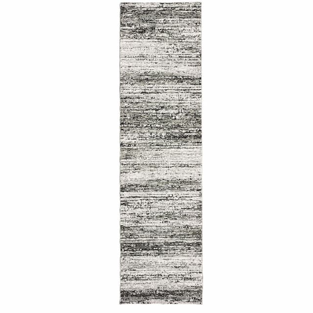 Atlas 8037G Ash/ Charcoal Indoor Area Rug - 2'3" x 8'