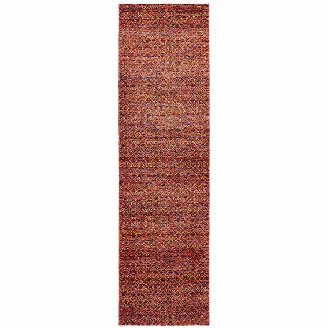 Atlas 8048K Red/ Rust Indoor Area Rug - 2'3" x 8'