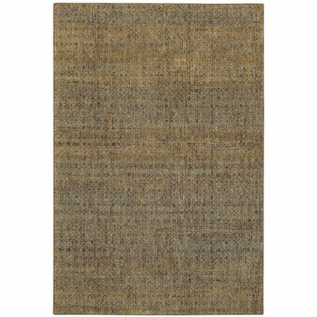 Atlas 8048P Green/ Gold Indoor Area Rug - 10' x 13'2"