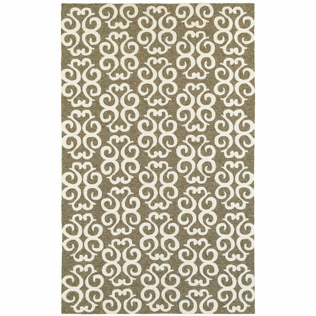 Atrium 51108 Brown/ Ivory Indoor/Outdoor Area Rug - 5' x 8'