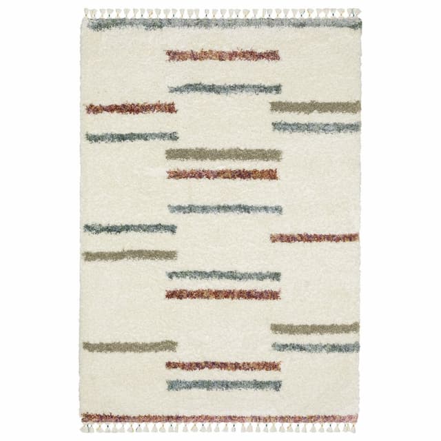 Axis AX04A Ivory/ Multi Indoor Area Rug - 3'10" x 5'5"